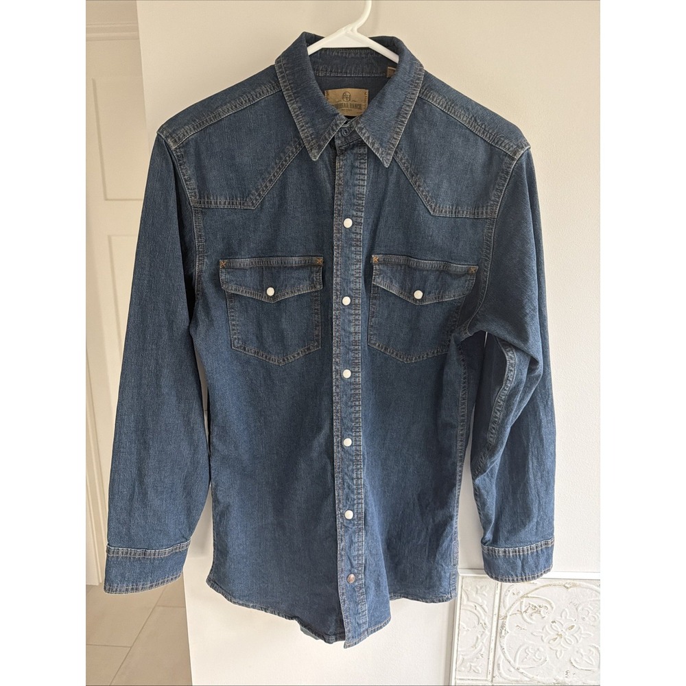 Redhead Ranch -Denim - Pearl Snap -Men's Western Shirt -Size S Cowboy Ranch work